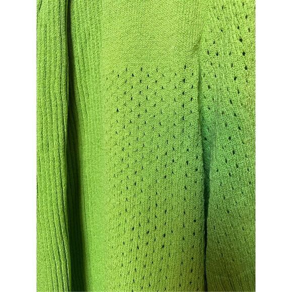 St John Womens Santana Knit Open Front Cardigan L Vert Green Short Sleeve - Picture 7 of 7